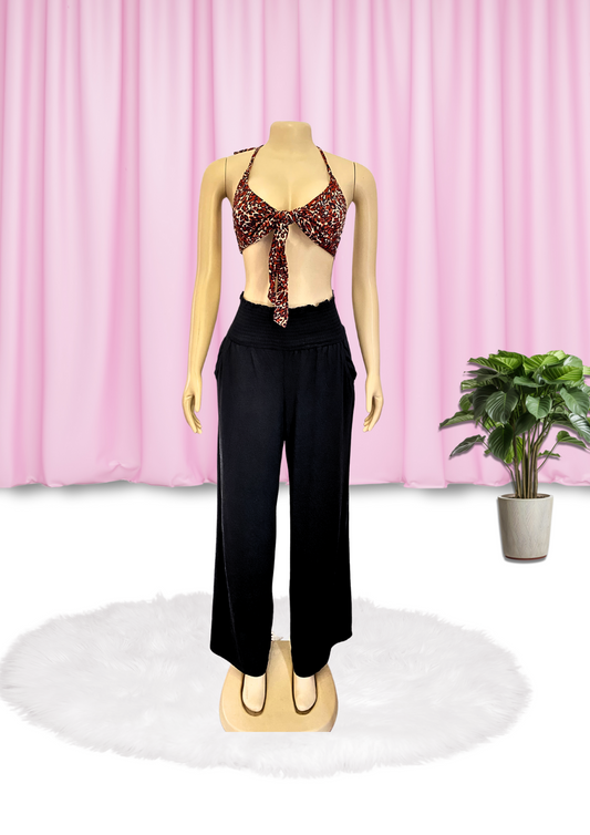 Smoked Wide Leg Palazzo Pants