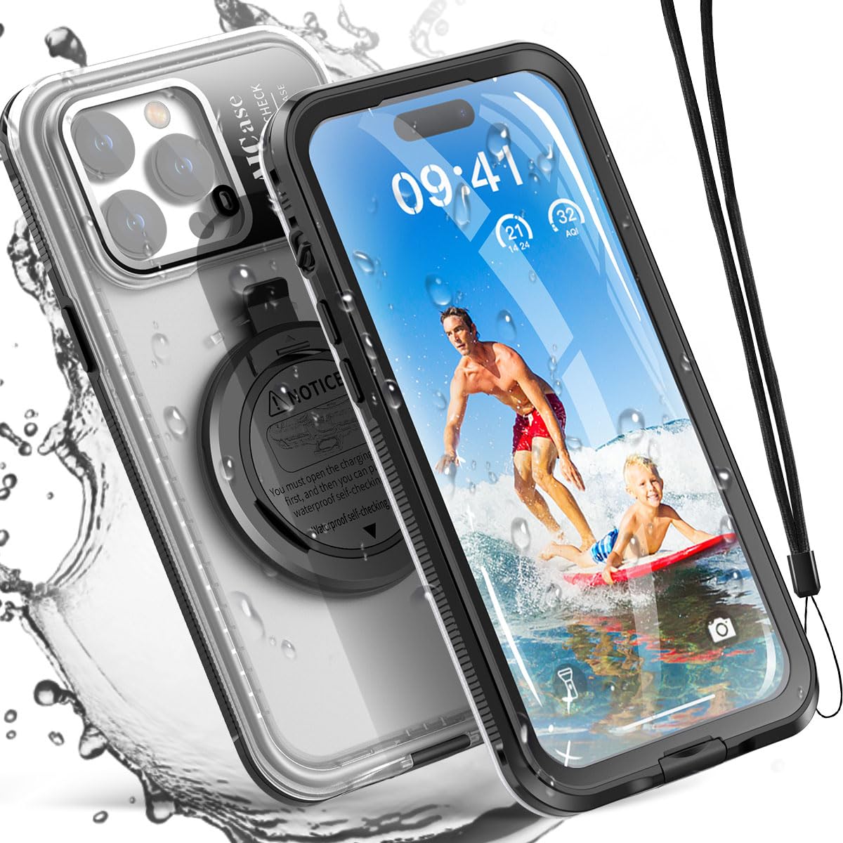 AICase Self-Check Waterproof Phone Case For IPhone 14 Pro Max