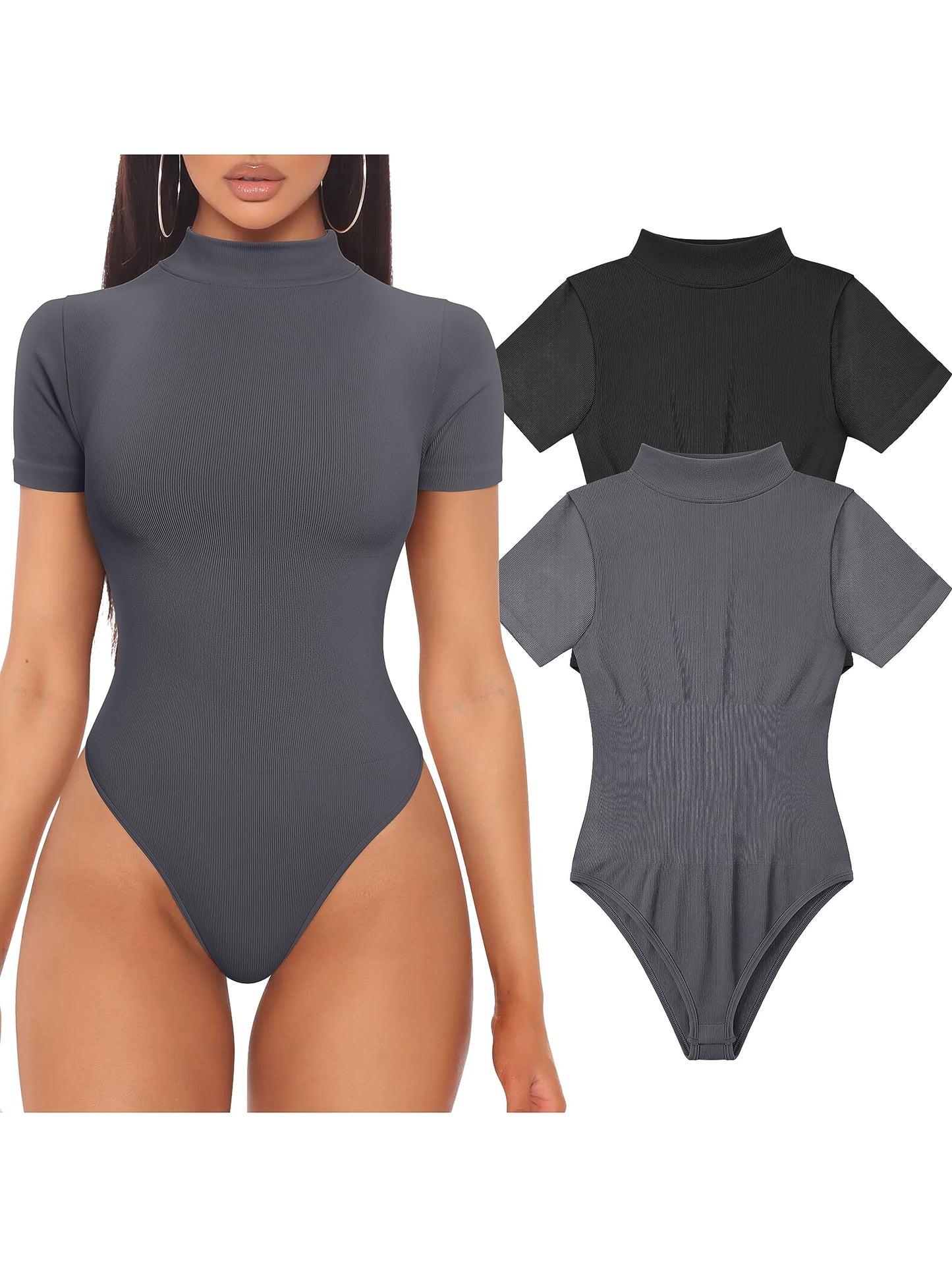 OQQ Women's 2 Piece Bodysuits