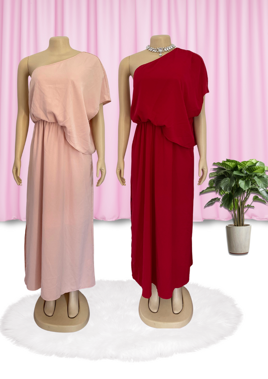 “The Woman” One Shoulder Maxi Dress